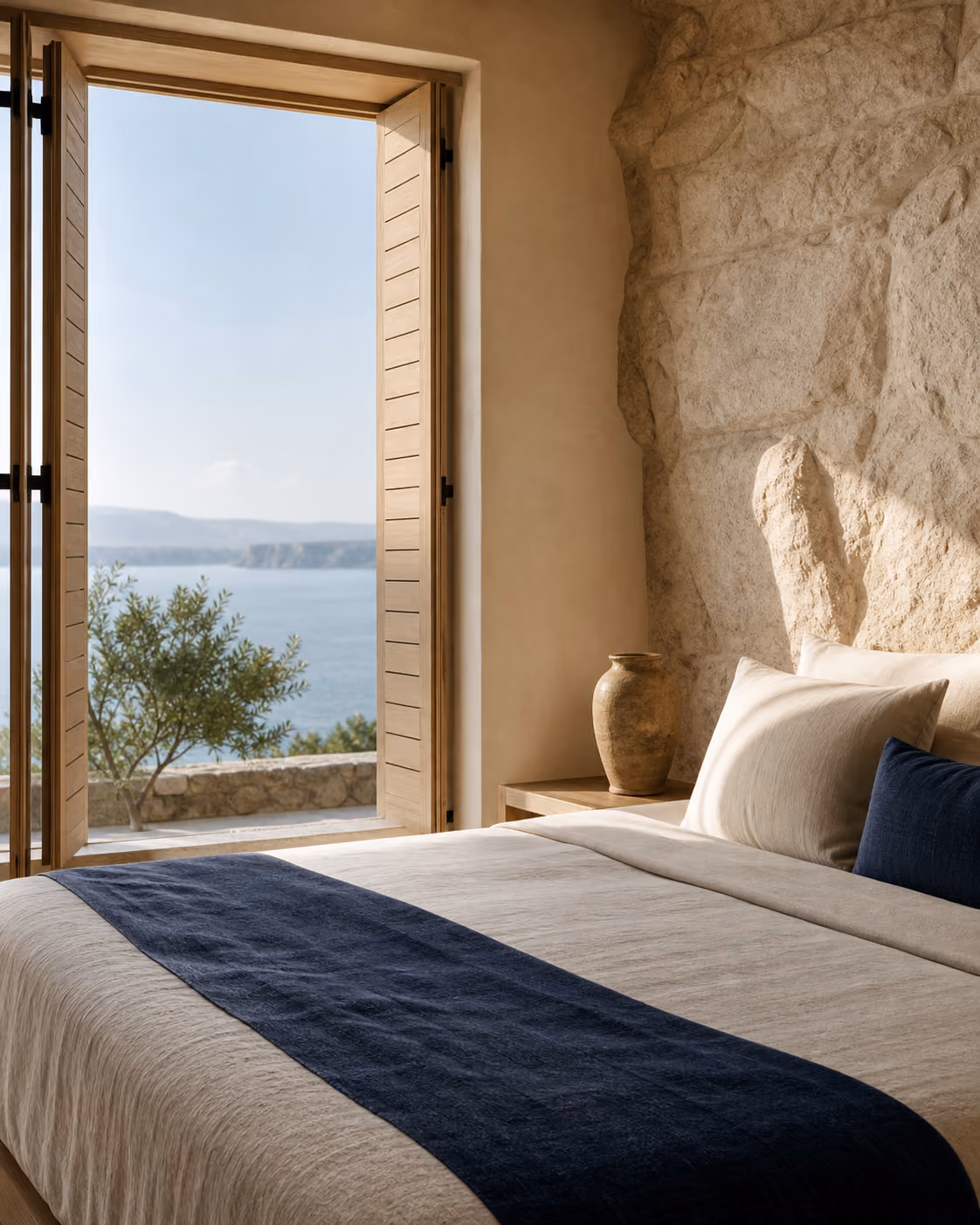 A sunlit MotionHotel suite with sea view